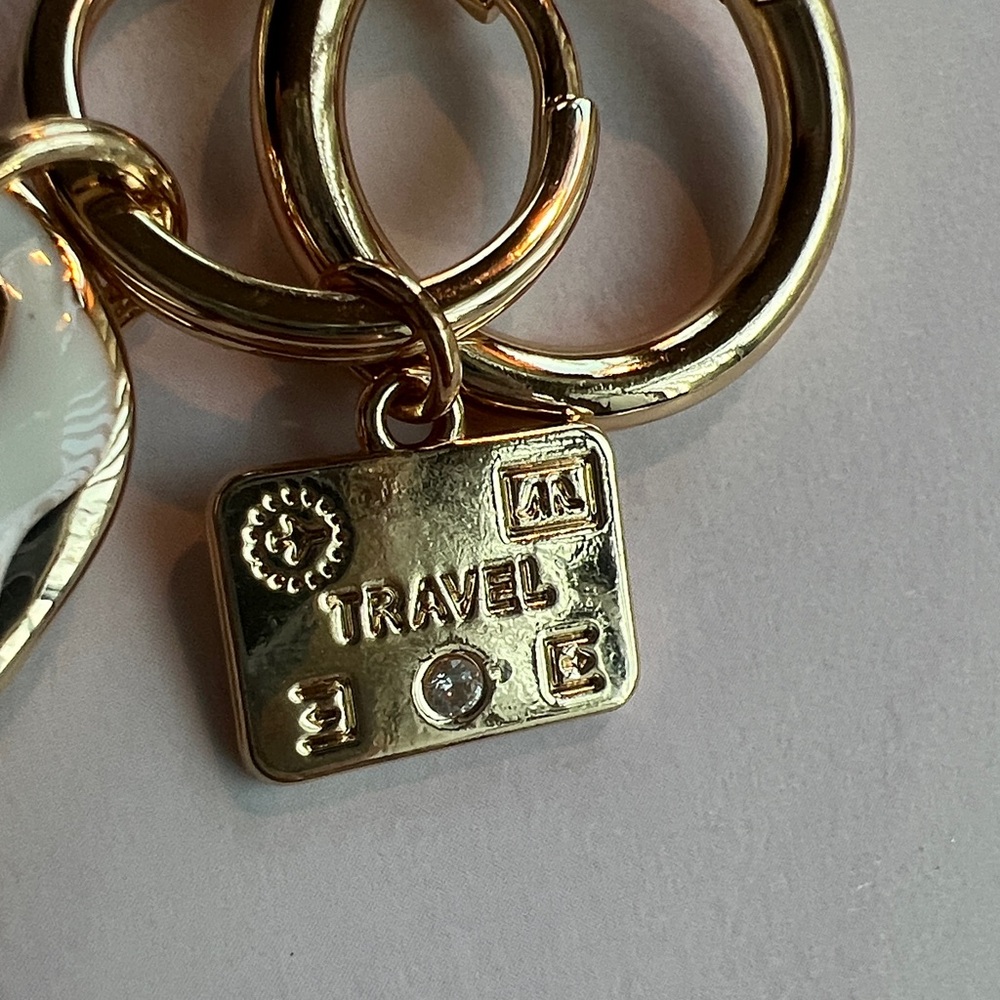Anthropologie Gold and White Après-Ski Key Holder - Picture 5 of 11